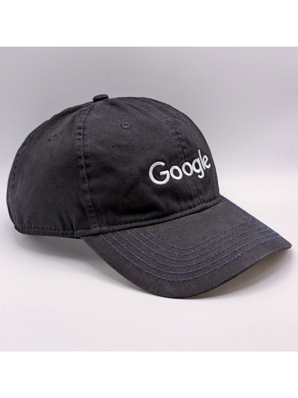 Google Black & Brown Leather Strap Hat Cap Embroidered Technology Computer